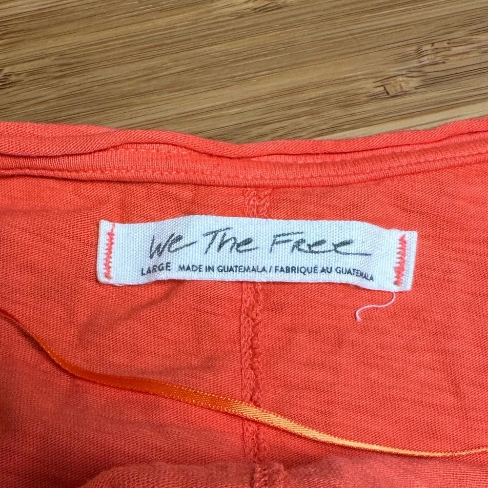 Free People Vibrant Orange Drape Neck Blouse - Picture 3 of 5